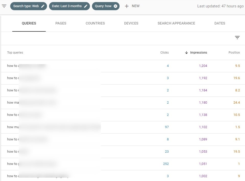 search console screenshot