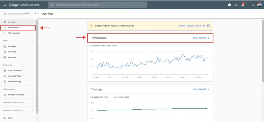 check keyword positions with google search console, step 1