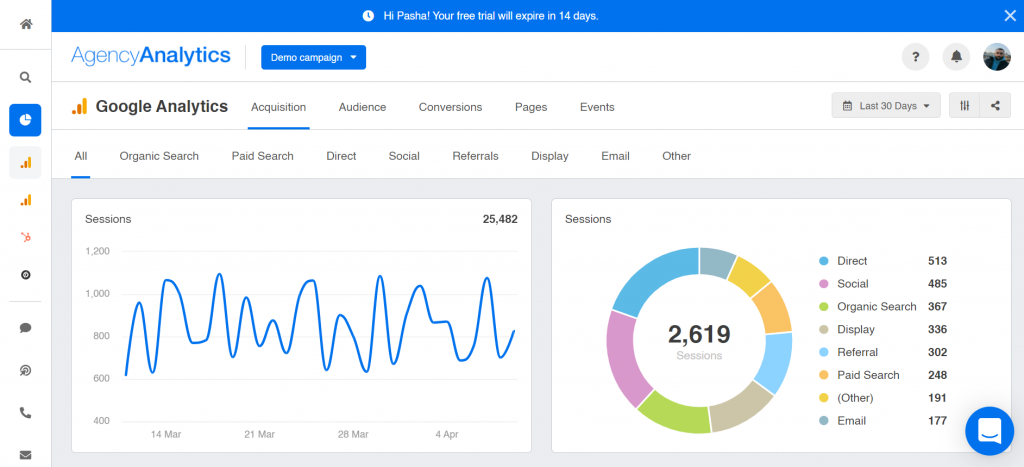 agencyanalytics UI