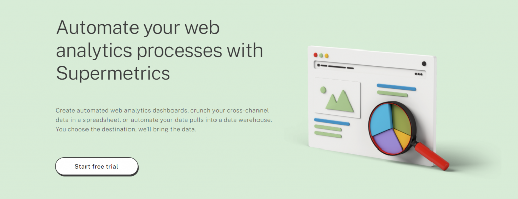 supermetrics landing page view