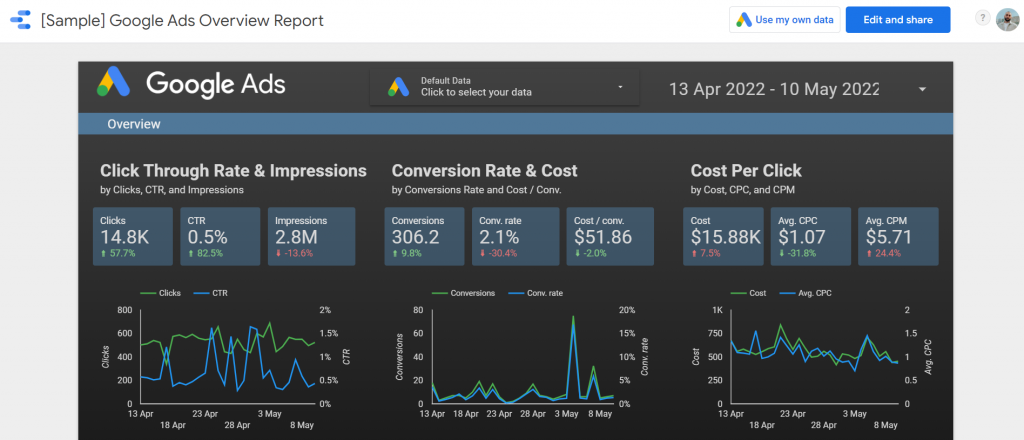 google data studio ui