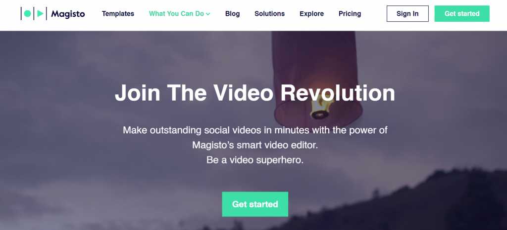 magisto landing page