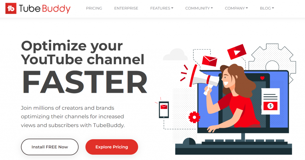 tubebuddy landing page