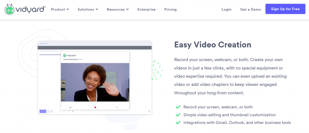 vidyard landing page