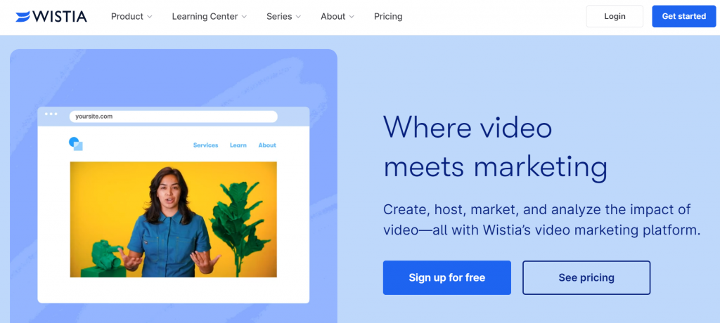 wistia landing page